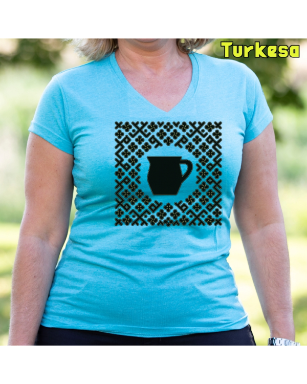 Emakume Kamiseta-Kaiku Turkesa