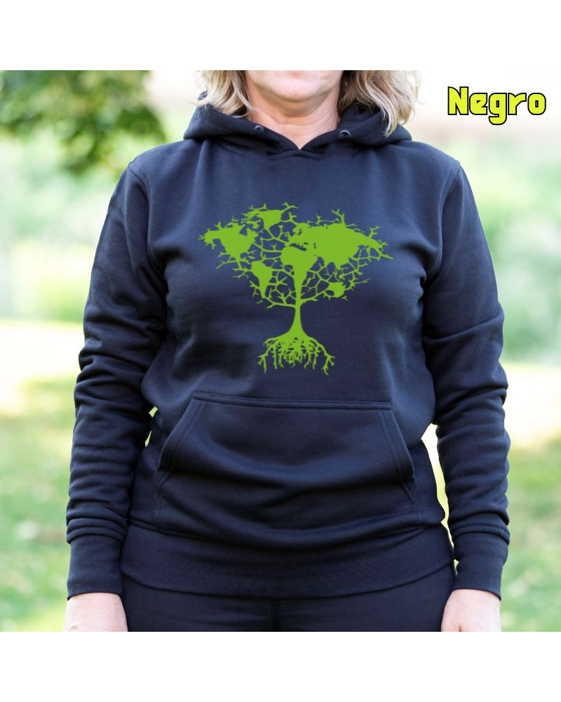 Arbol Tierra - Sudadera Mujer Con Capucha
