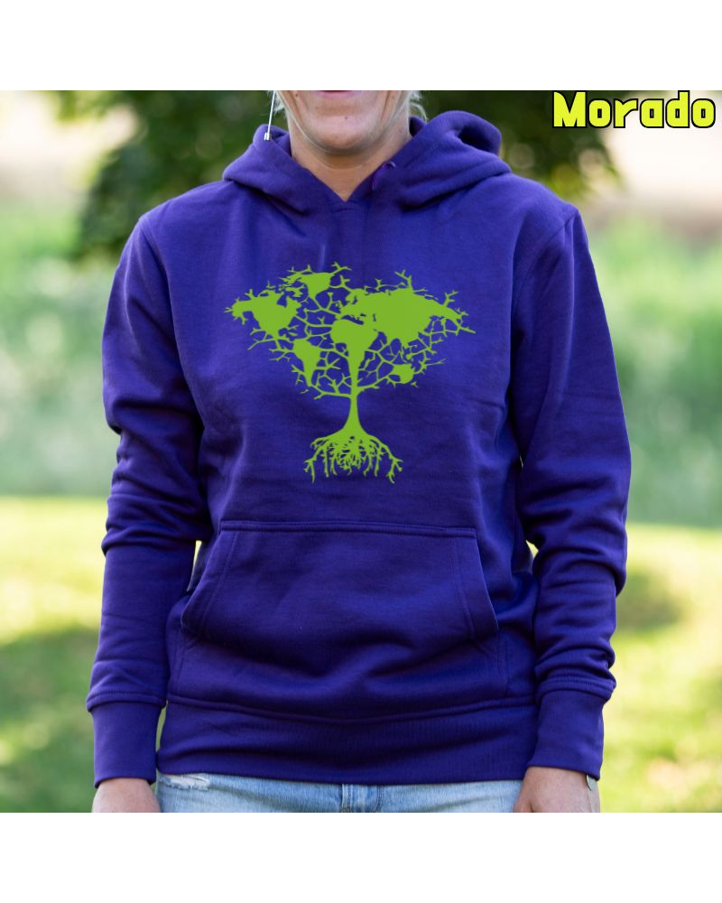Arbol Tierra - Sudadera Mujer Con Capucha