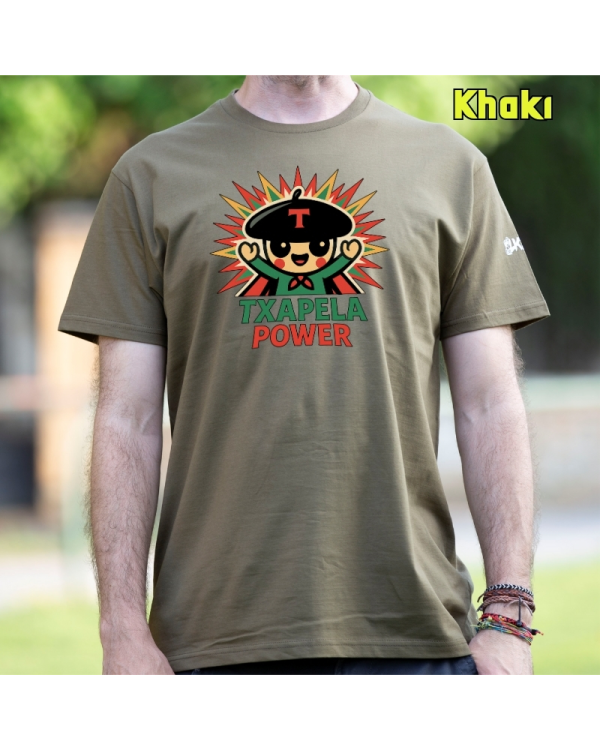 GizonKamiseta-Txapela Power Khaki