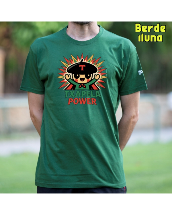 GizonKamiseta-Txapela Power BerdeIluna