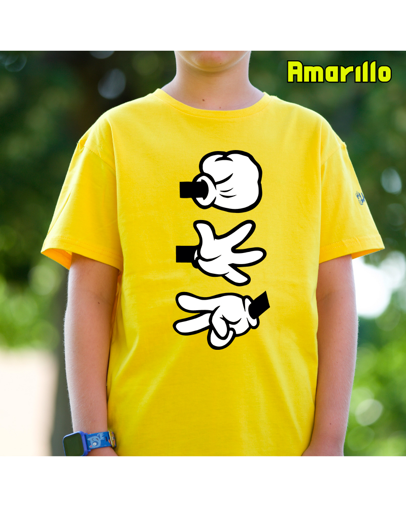 Camiseta Niño Manga Corta - Piedra Papel Tijera