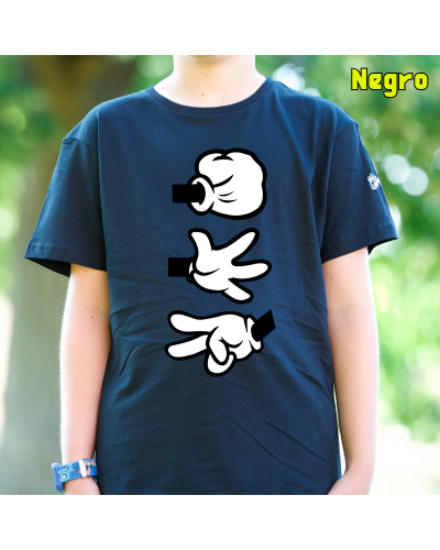 Camiseta Niño Manga Corta - Piedra Papel Tijera