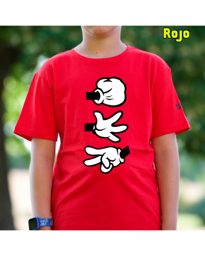 Camiseta Niño Manga Corta - Piedra Papel Tijera
