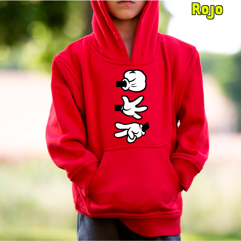 Piedra Papel Tijera - Sudadera Niño Con Capucha