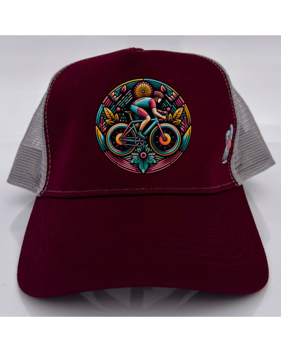 Gorra HAPPY CYCLING - Burgundy/Gris