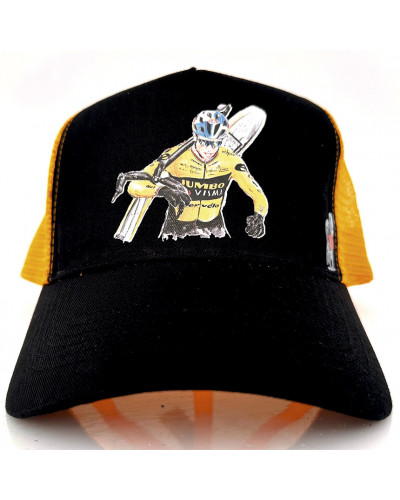 Gorra VAN AERT - Negro/Naranja