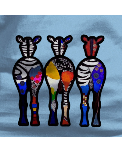 Camiseta Hombre Manga Corta - THREE COLORFUL ZEBRAS