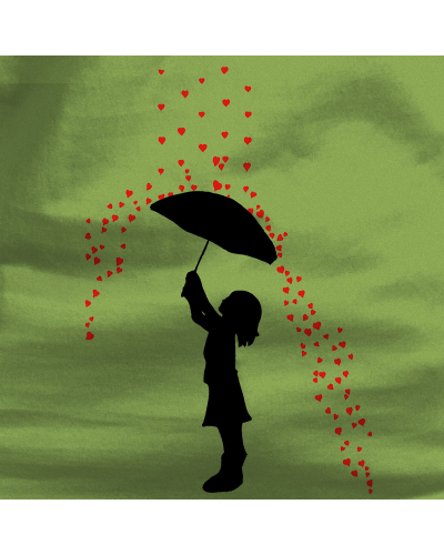 Sudadera mujer con capucha - Lluvia Corazones