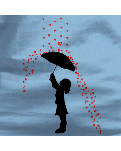 Lluvia De Corazones - Sudadera Niño Con Capucha