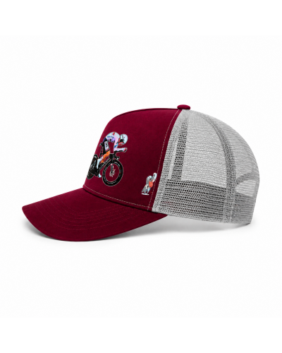 Gorra Pogi- Burgundy/Gris