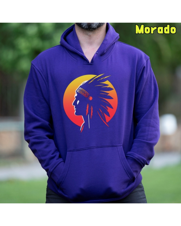 Sudadera hombre con capucha American Indian  La Kamiseta K Buskas