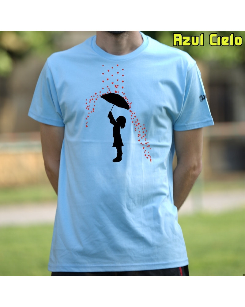 Camiseta Hombre Manga Corta - Lluvia De Corazones