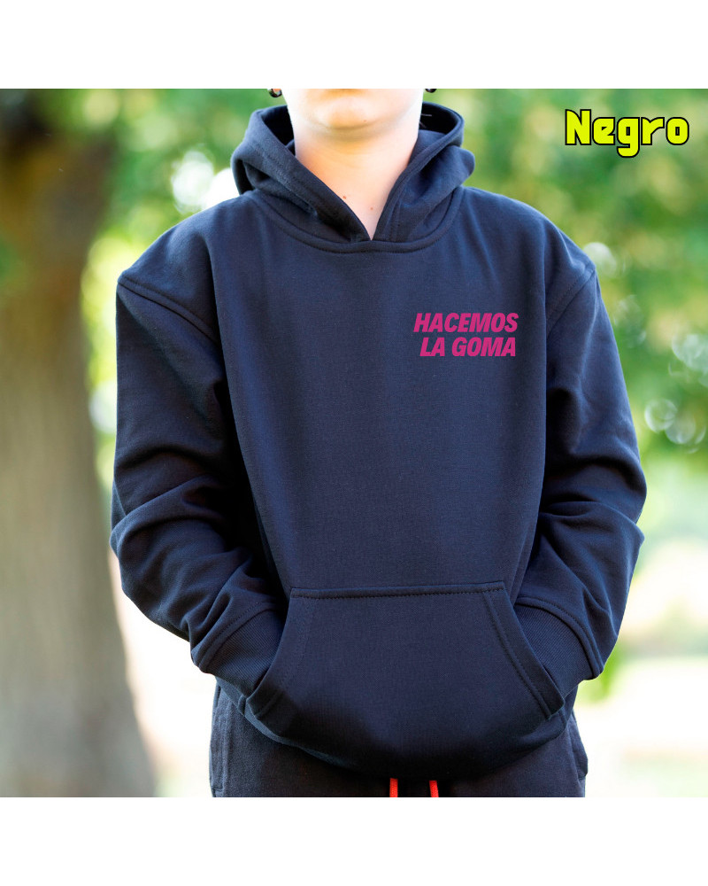 Sudadera Niño Con Capucha - Hacemos la Goma Logo