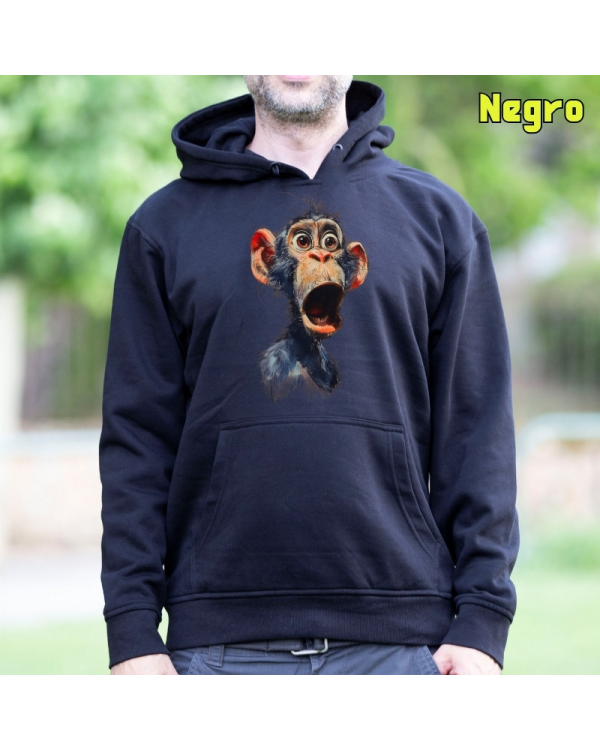 Sudadera hombre con capucha Chimpance  La Kamiseta K Buskas