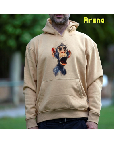Sudadera hombre con capucha Chimpance  La Kamiseta K Buskas