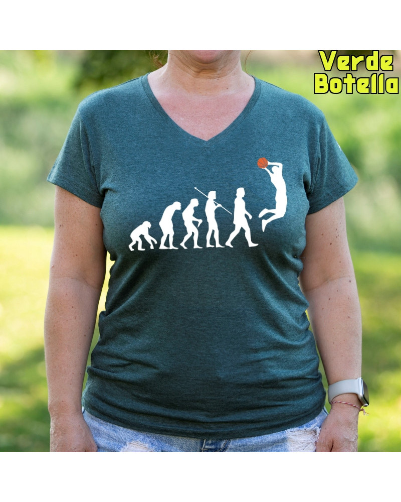 Basket Evolution - Camiseta Mujer Manga Corta