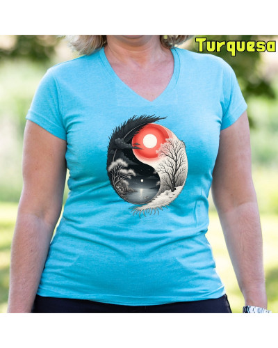 Ying Yang - Camiseta Mujer Manga Corta