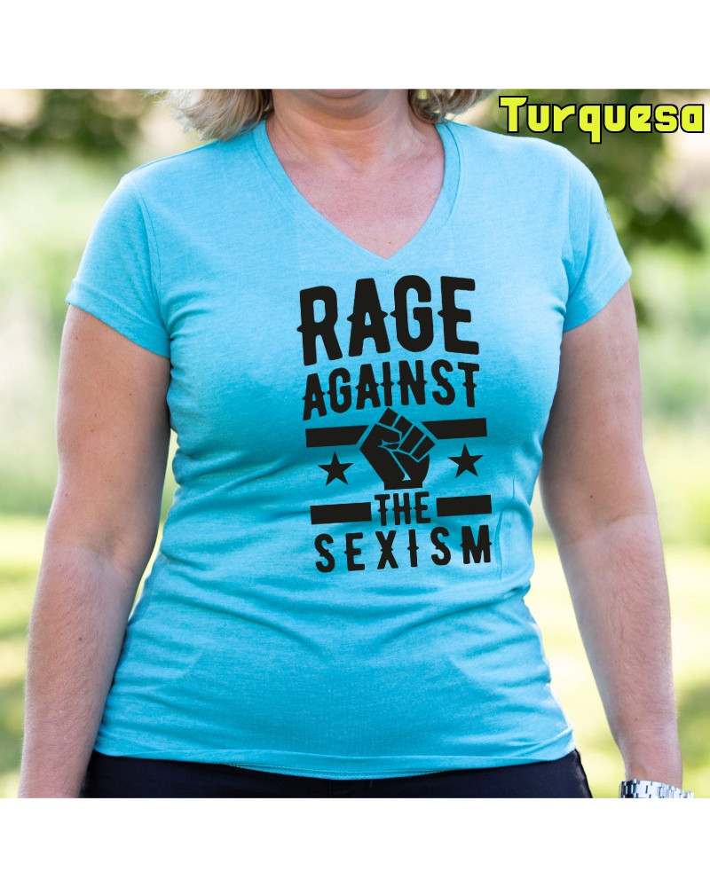 Rage Against The Sexism - Camiseta Mujer  Manga Corta