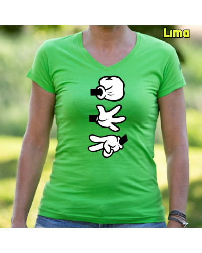 Piedra Papel Tijera - Camiseta Mujer Manga Corta
