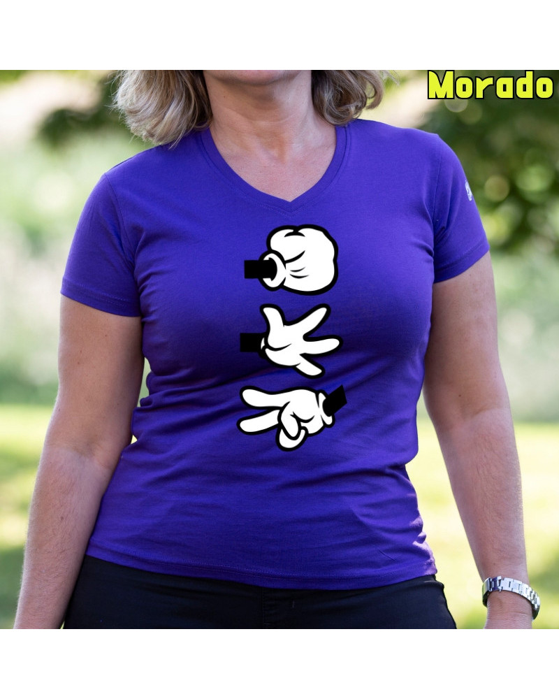 Piedra Papel Tijera - Camiseta Mujer Manga Corta