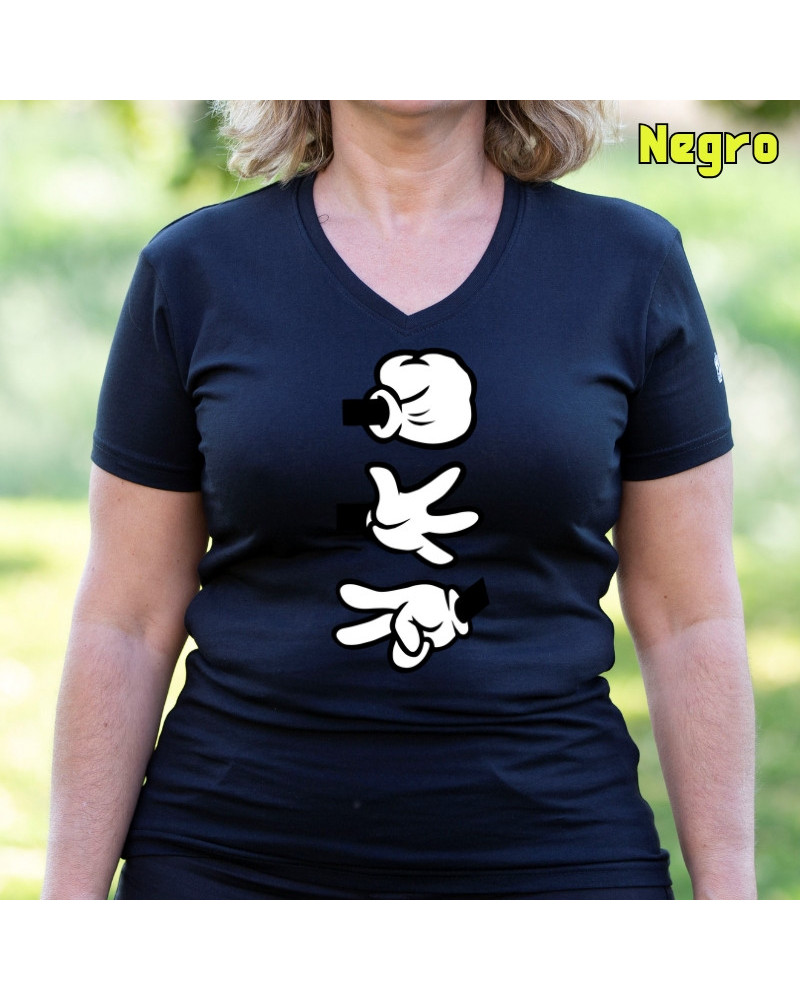 Piedra Papel Tijera - Camiseta Mujer Manga Corta