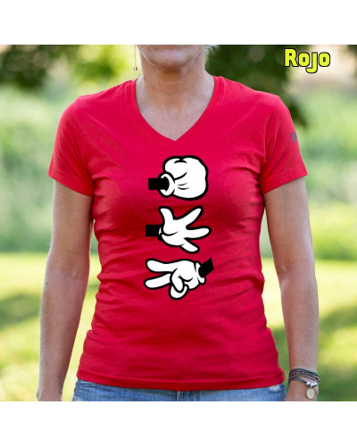 Piedra Papel Tijera - Camiseta Mujer Manga Corta