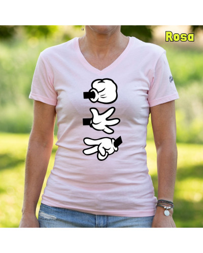 Piedra Papel Tijera - Camiseta Mujer Manga Corta
