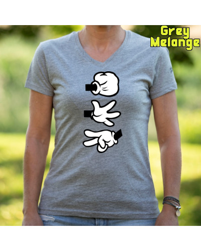 Piedra Papel Tijera - Camiseta Mujer Manga Corta