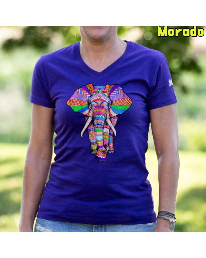 Elephant - Camiseta Mujer  Manga Corta