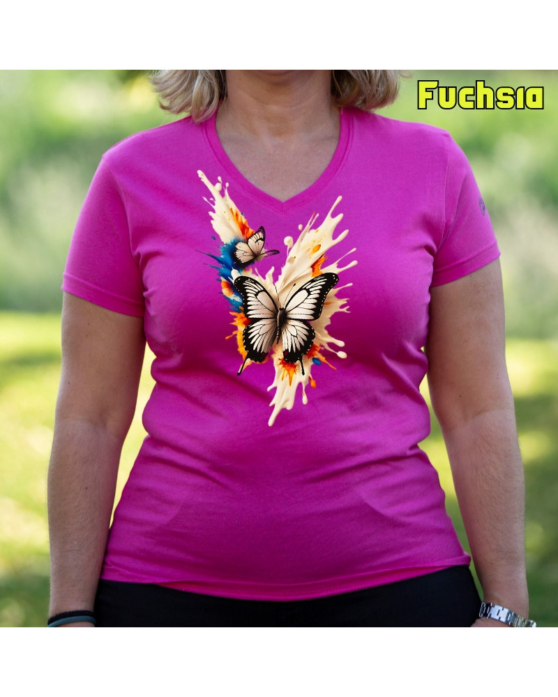 Mariposas - Camiseta Mujer Manga Corta