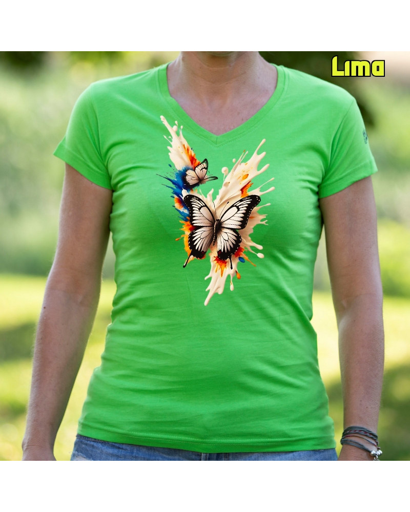 Mariposas - Camiseta Mujer Manga Corta