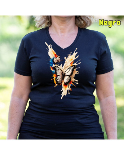Mariposas - Camiseta Mujer Manga Corta