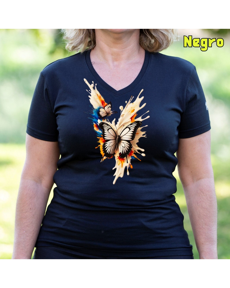 Mariposas - Camiseta Mujer Manga Corta