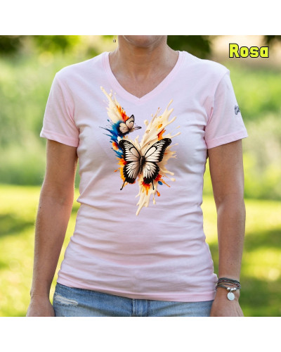Mariposas - Camiseta Mujer Manga Corta