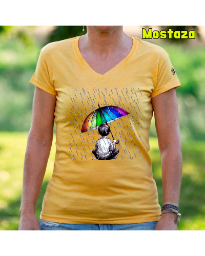 Bajo La Lluvia - Camiseta Mujer Manga Corta