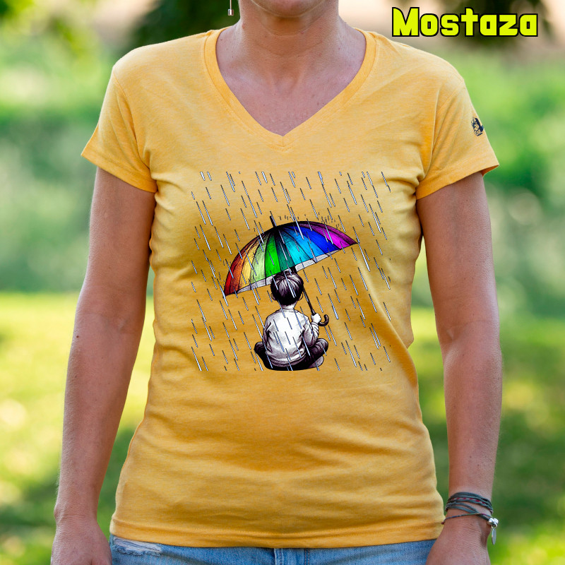 Bajo La Lluvia - Camiseta Mujer Manga Corta