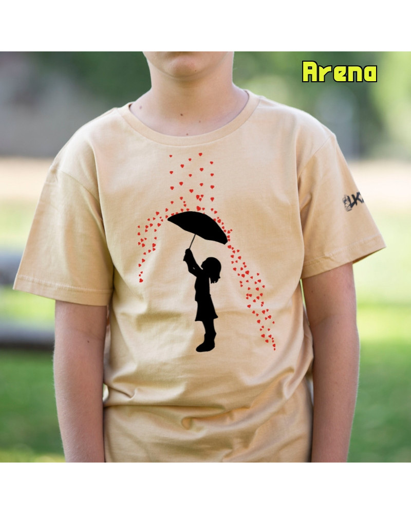 Lluvia De Corazones - Camiseta Niño Manga Corta