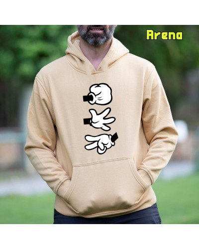 Piedra Papel Tijera - Sudadera Hombre Con Capucha