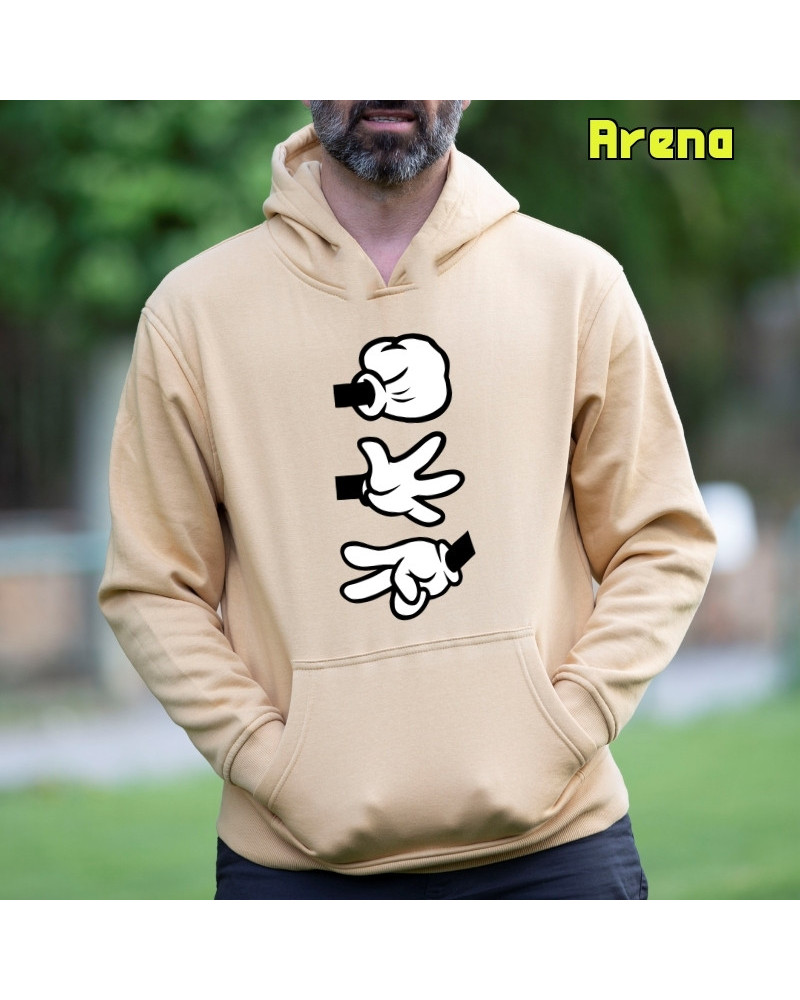 Piedra Papel Tijera - Sudadera Hombre Con Capucha