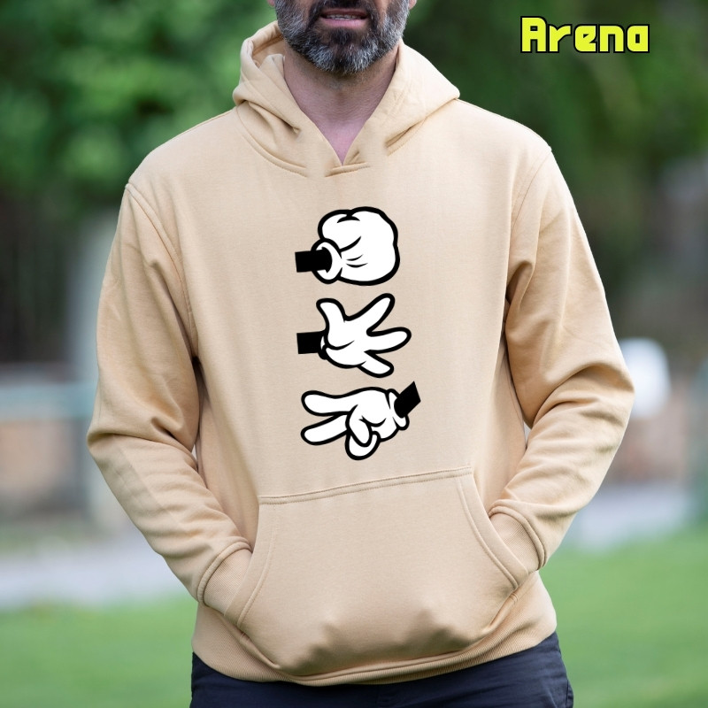 Piedra Papel Tijera - Sudadera Hombre Con Capucha