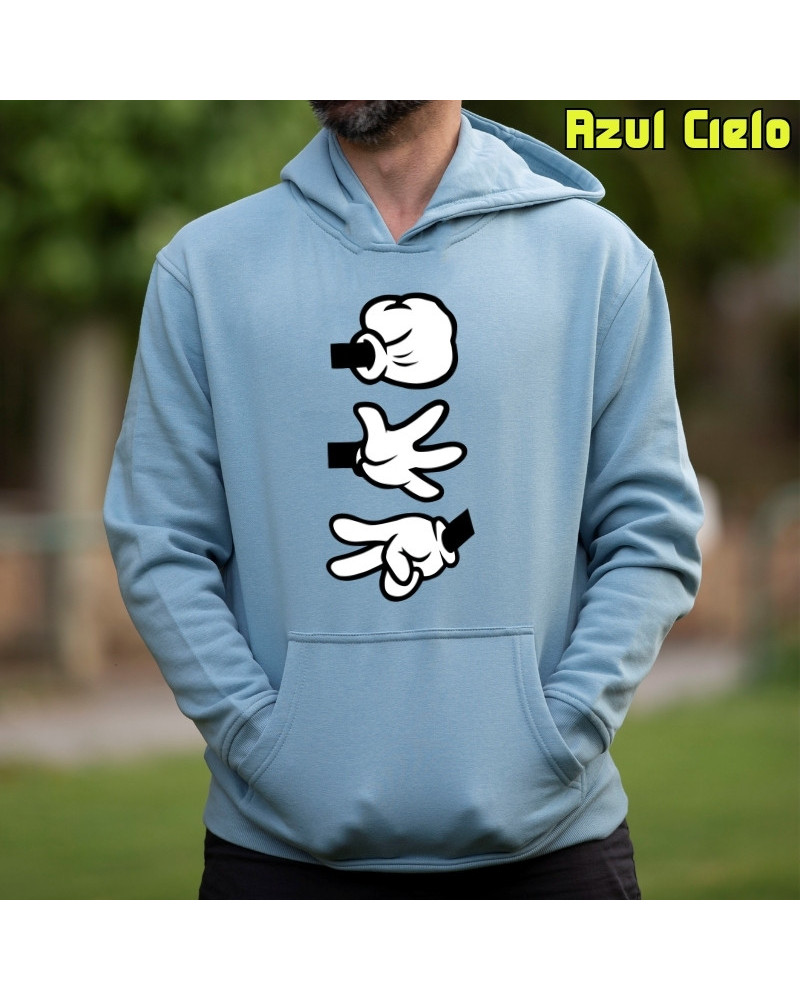 Piedra Papel Tijera - Sudadera Hombre Con Capucha