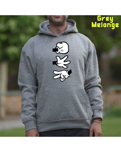 Piedra Papel Tijera - Sudadera Hombre Con Capucha