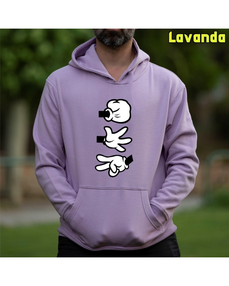 Piedra Papel Tijera - Sudadera Hombre Con Capucha