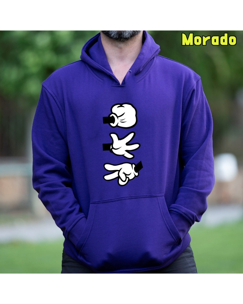 Piedra Papel Tijera - Sudadera Hombre Con Capucha