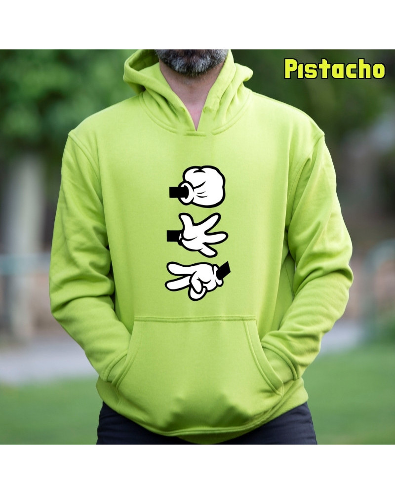 Piedra Papel Tijera - Sudadera Hombre Con Capucha