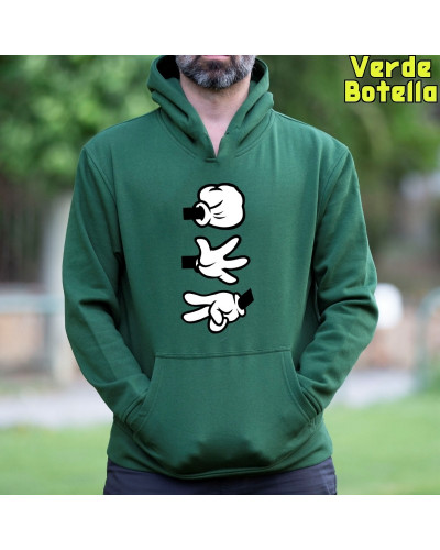 Piedra Papel Tijera - Sudadera Hombre Con Capucha