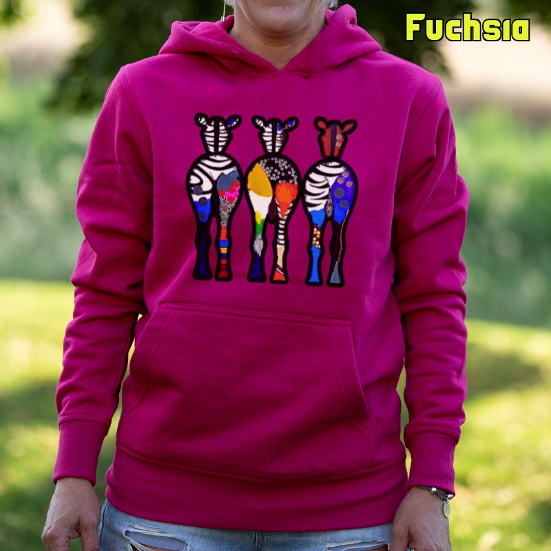 Three Colorful Zebras - Sudadera Mujer Con Capucha