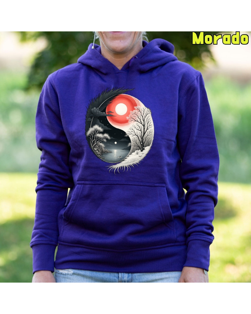 Ying Yang - Sudadera mujer con capucha