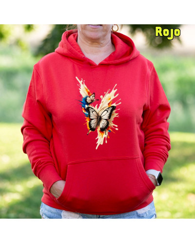 Mariposas - Sudadera Mujer Con Capucha